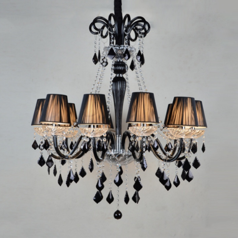 Black Crystal Glass Chandelier - 图片 3
