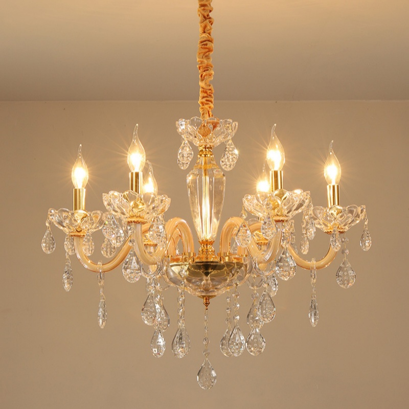 Iron Glass Candle Crystal Chandelier - 图片 3