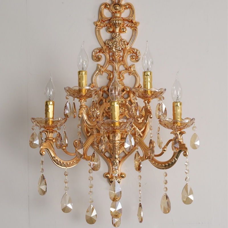 5 Heads Crystal Glass Wall Lamp - 图片 3