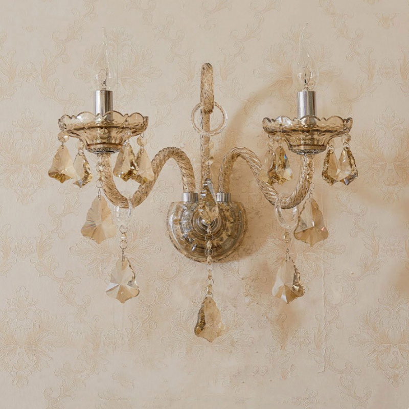 1-3 Heds Amber Crystal Wall Light - 图片 3