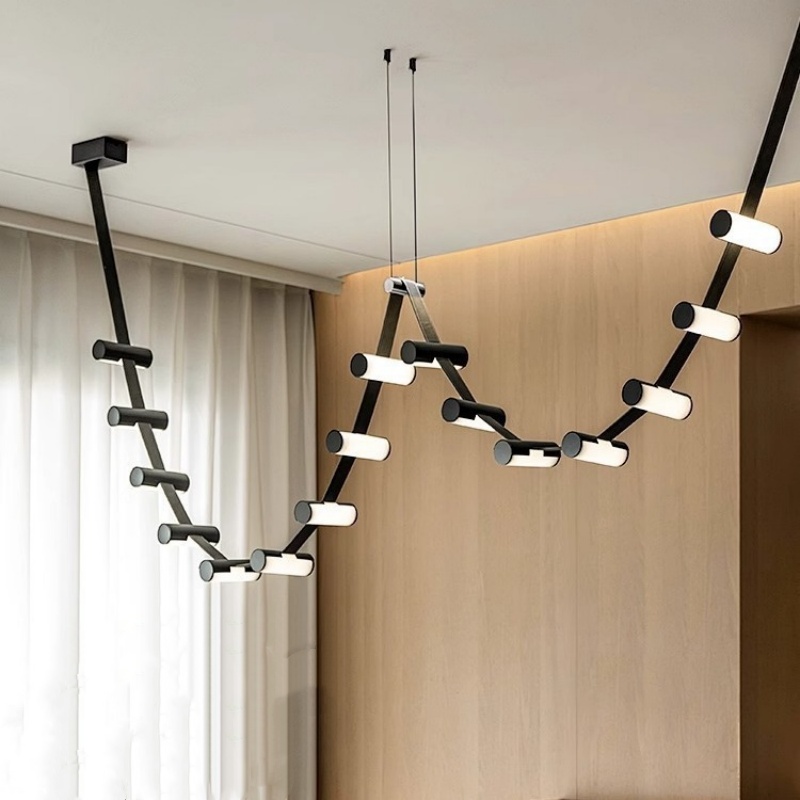 8-14 Heads Iron Leather Pendant Light - 图片 3