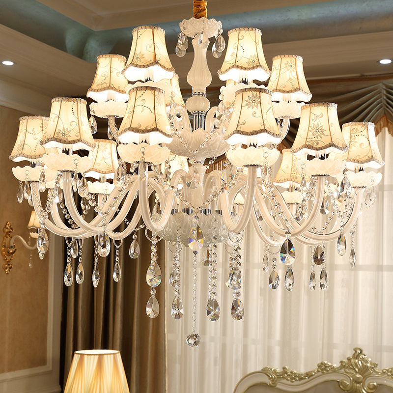 Retro Glass Crystal Candle Chandelier - 图片 3