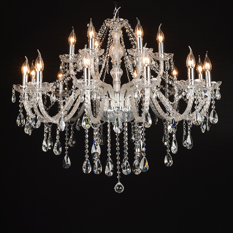 Iron Crystal Fabric Brown Chandelier - 图片 3