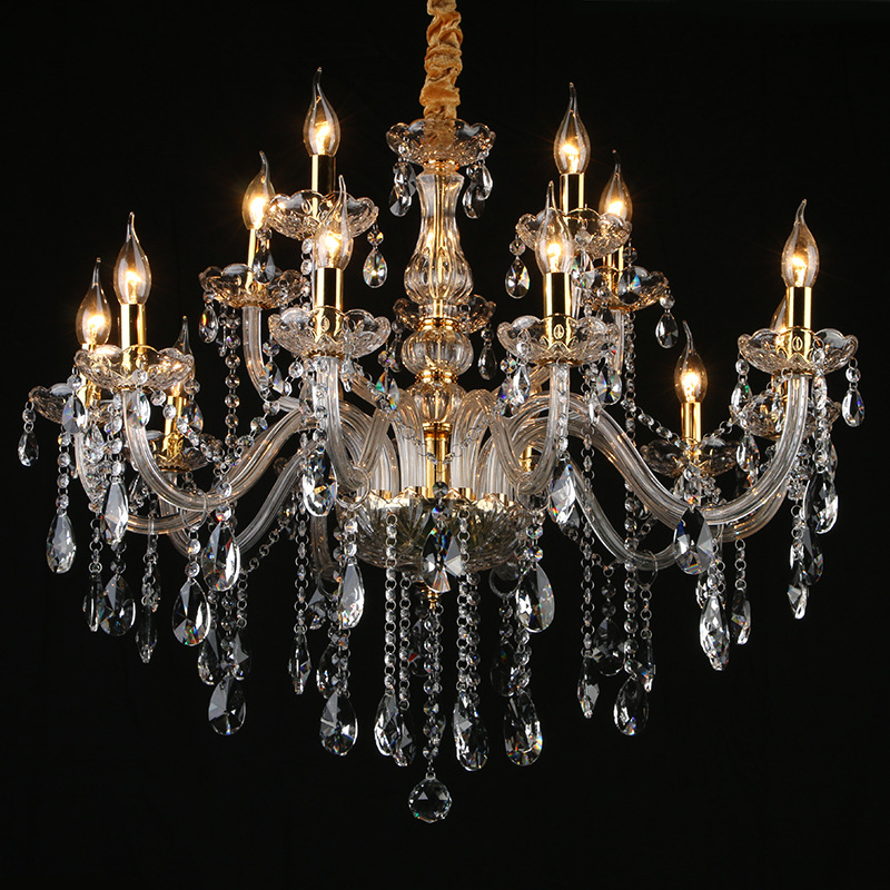 Gold Crystal Candle Chandelier - 图片 3
