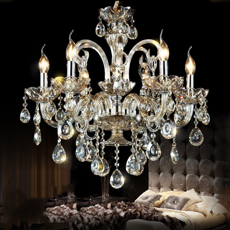 Grey Brown Amber Crystal Chandelier - 图片 4