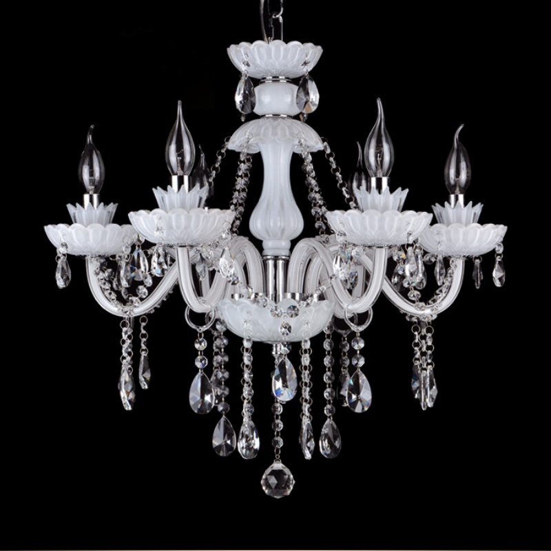 Large White Crystal Candle Chandelier - 图片 4