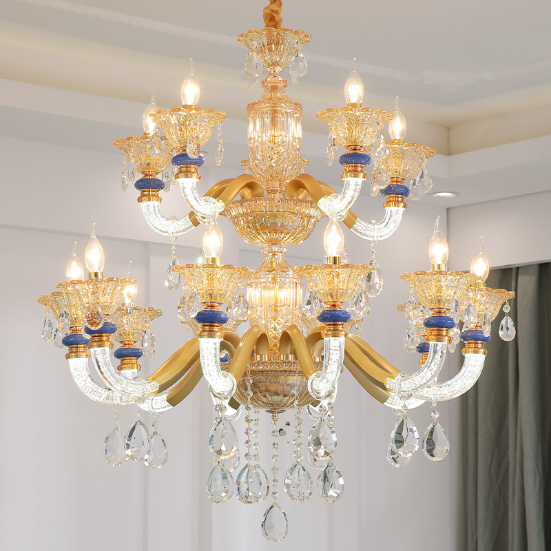 Large Crystal Glass Chandelier - 图片 4