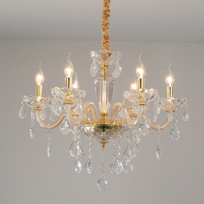 Iron Glass Candle Crystal Chandelier - 图片 4