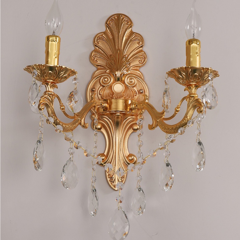 E14 Gold Crystal Candle Wall Light - 图片 5