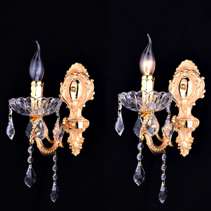 E14 Glass Zinc Alloy Crystal Wall Light - 图片 4