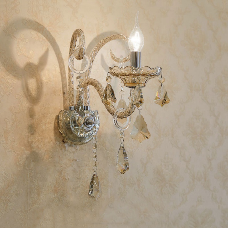 1-3 Heds Amber Crystal Wall Light - 图片 4