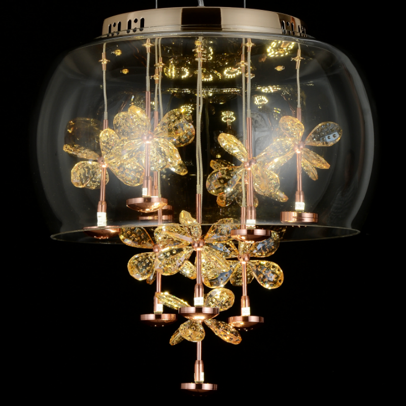 E14 Glass Crystal Pendant Lamp - 图片 4