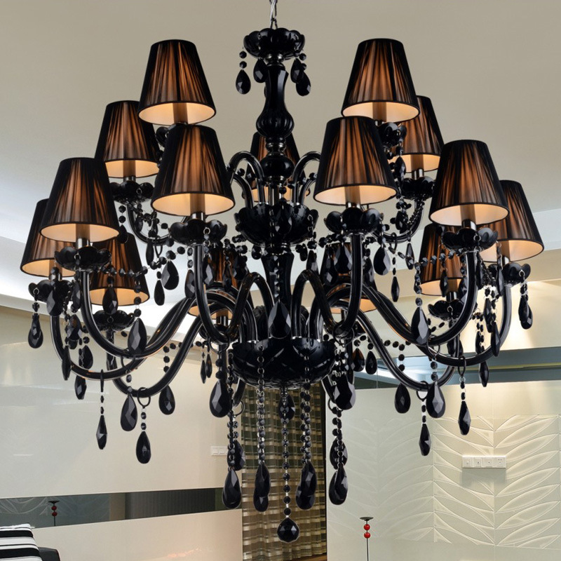 Black Crystal Candle Chandelier - 图片 4