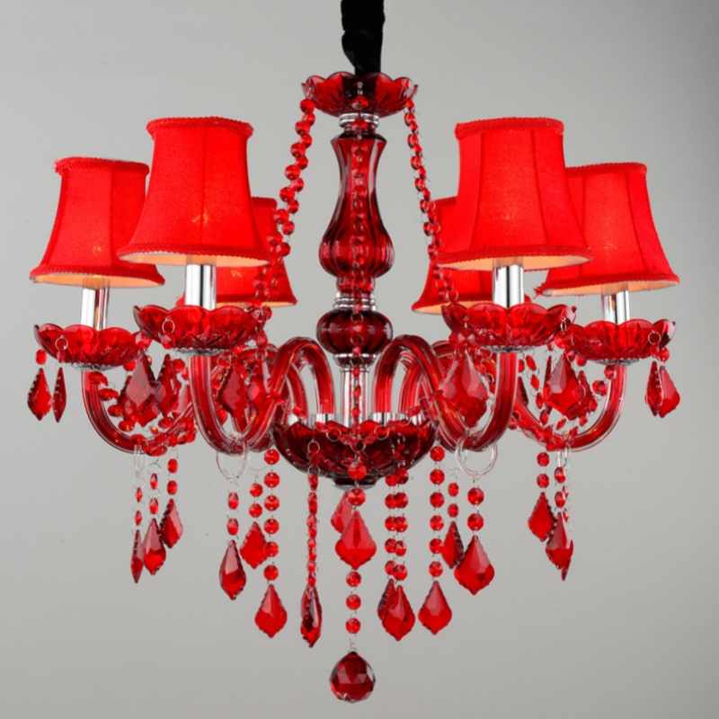 Red Crystal Candle Chandelier - 图片 5