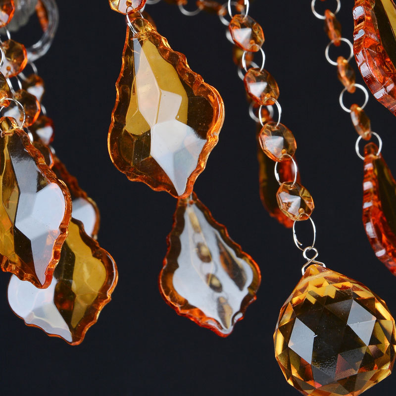 E14 Amber Crystal Candle Chandelier - 图片 5