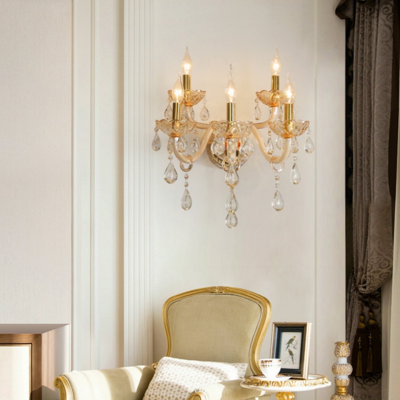 Champagne Glass Crystal Wall Lamp - 图片 5