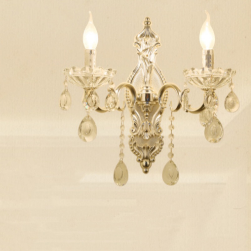 E14 Glass Zinc Alloy Crystal Wall Light - 图片 5