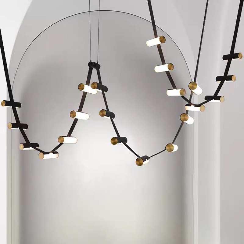 8-14 Heads Iron Leather Pendant Light - 图片 5