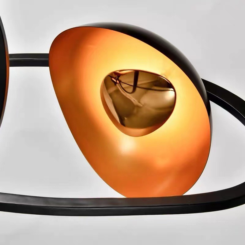 1-4 Heads Iron Black Gold Pendant Light - 图片 5