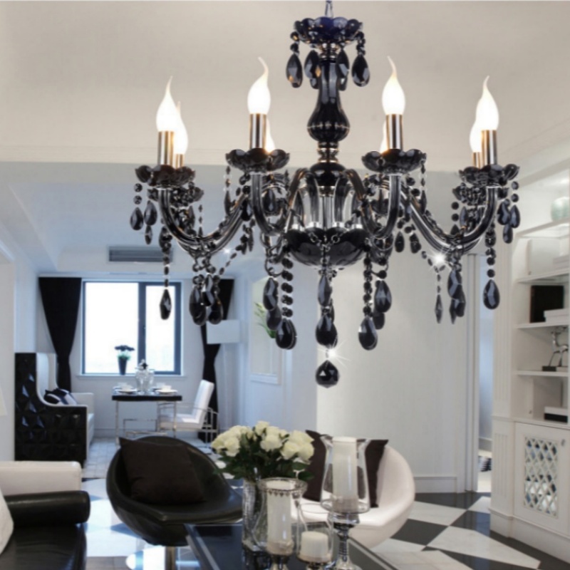 Black Crystal Candle Chandelier - 图片 5