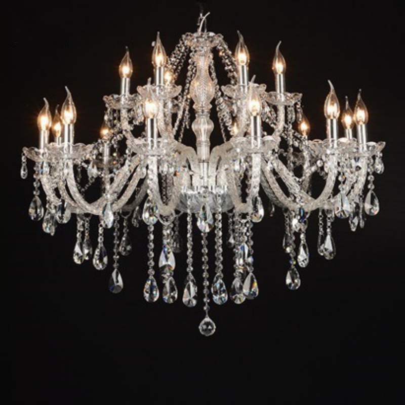 Iron Crystal Fabric Brown Chandelier - 图片 5