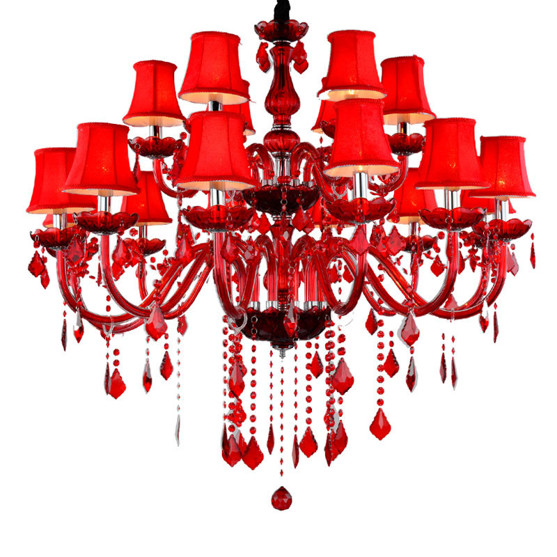Red Crystal Candle Chandelier - 图片 6