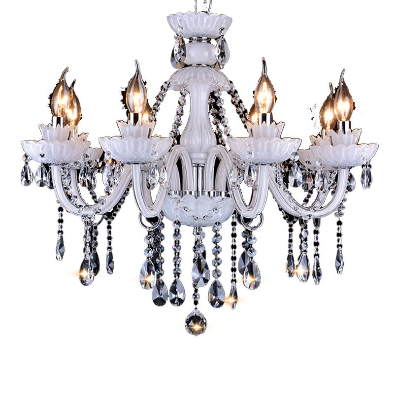 Large White Crystal Candle Chandelier - 图片 6