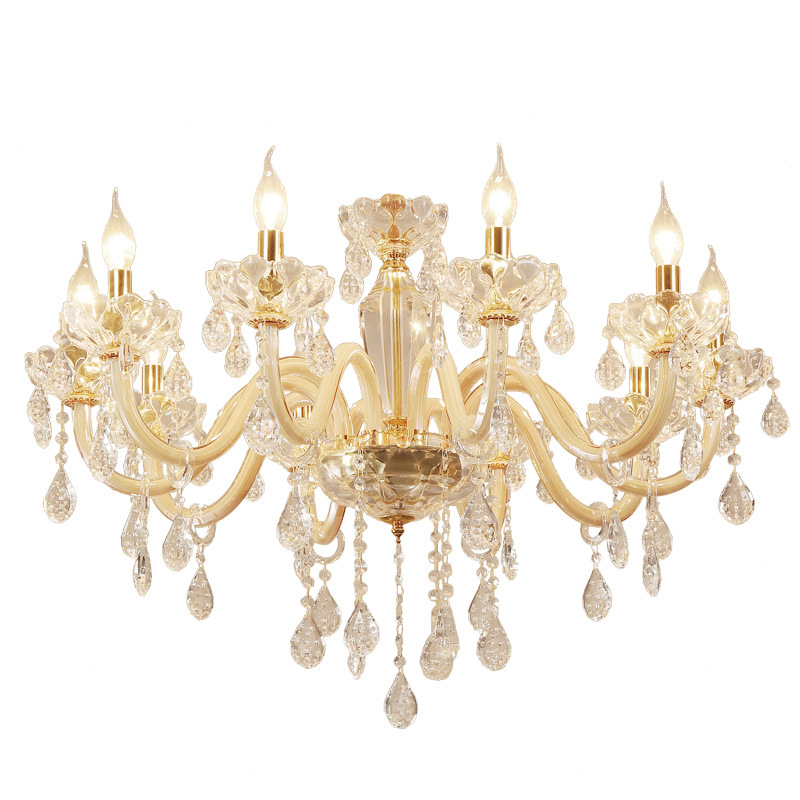 Iron Glass Candle Crystal Chandelier - 图片 6