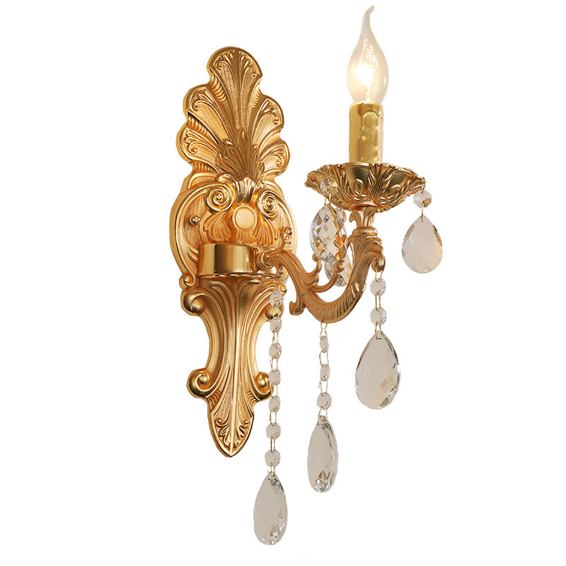 E14 Gold Crystal Candle Wall Light - 图片 7