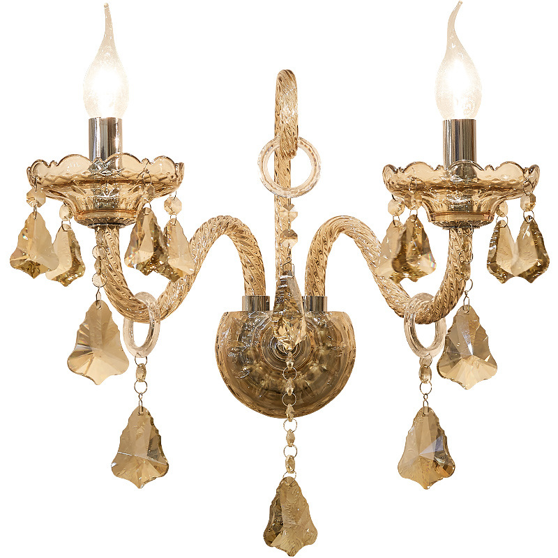 1-3 Heds Amber Crystal Wall Light - 图片 6