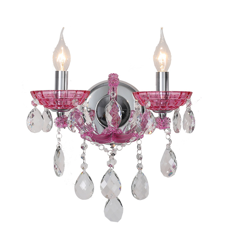 Pink Candle Crystal Wall Light - 图片 6