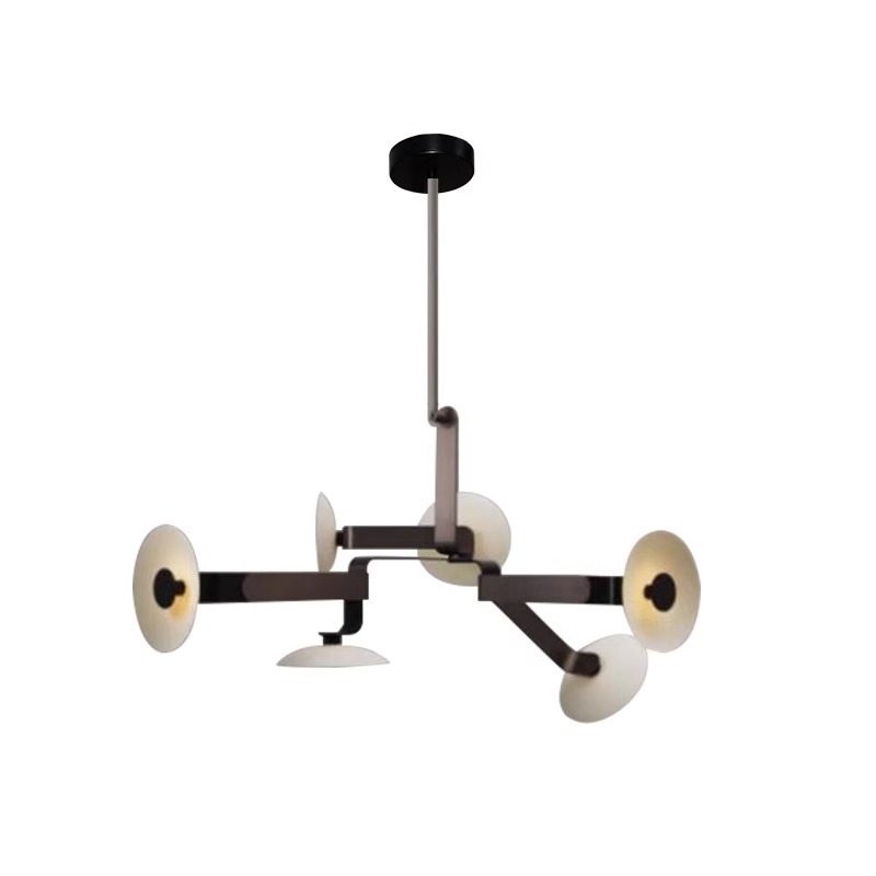 6 Heads Coffee Gold White Pendant Lamp - 图片 6