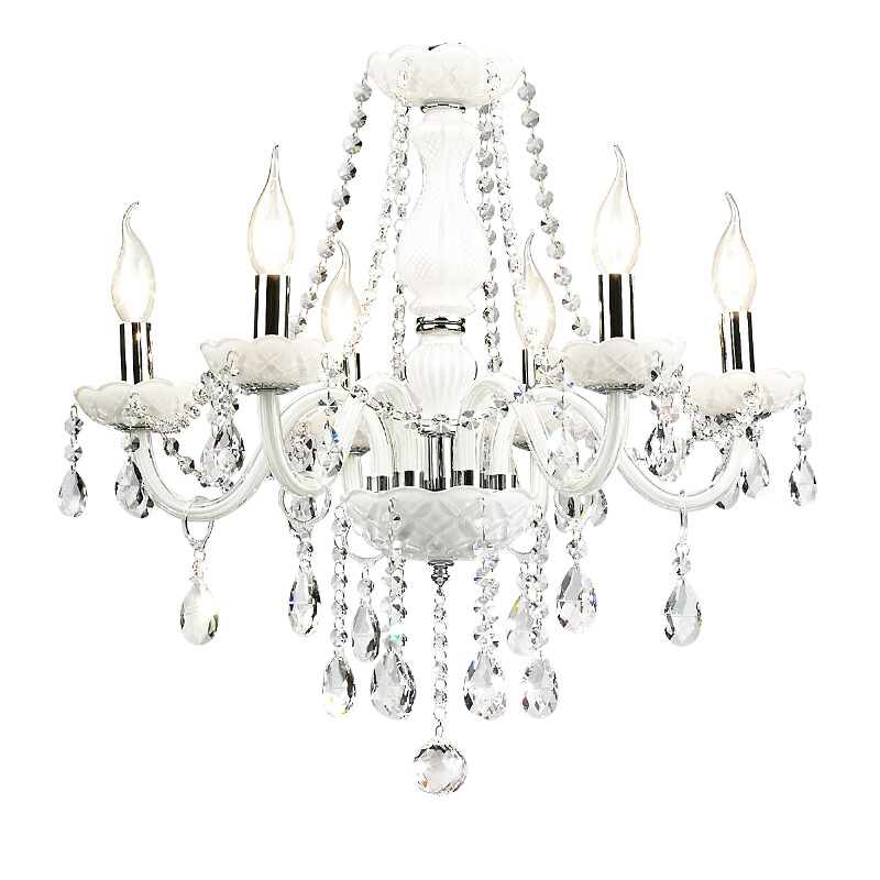 Retro Glass Crystal Candle Chandelier - 图片 6