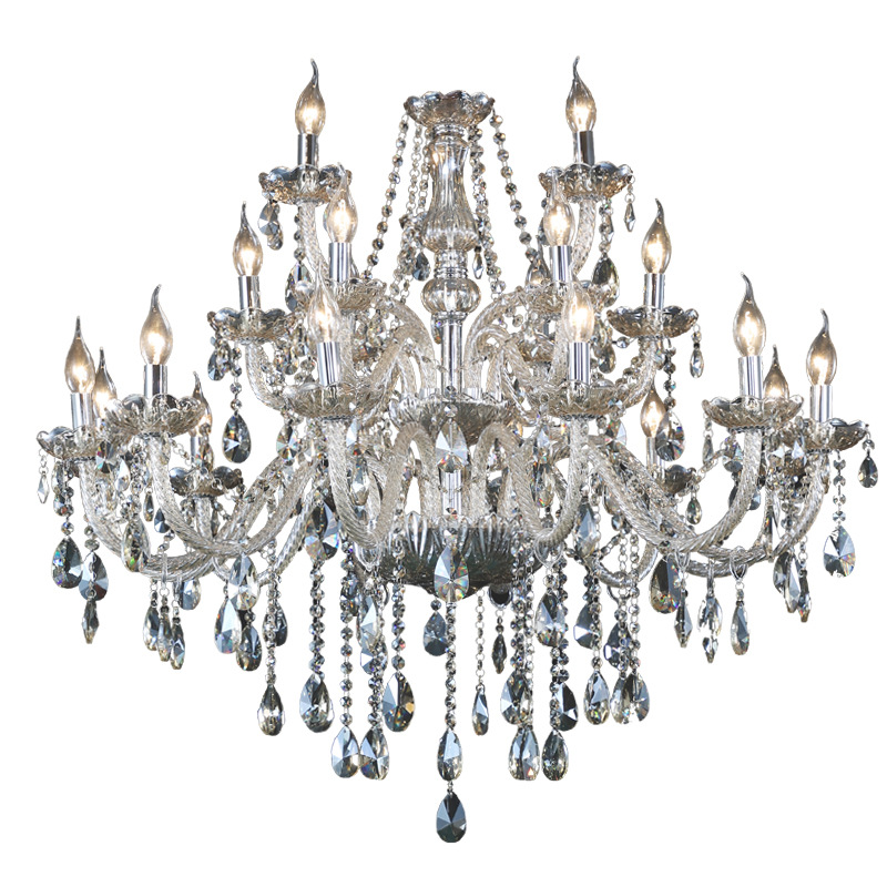 Big Crystal Fabric Brown Chandelier - 图片 6