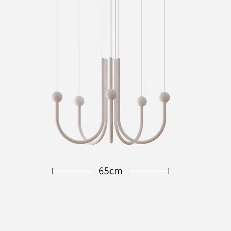 6-10 Heads Linear Milky White Pendant Lamp - 图片 7