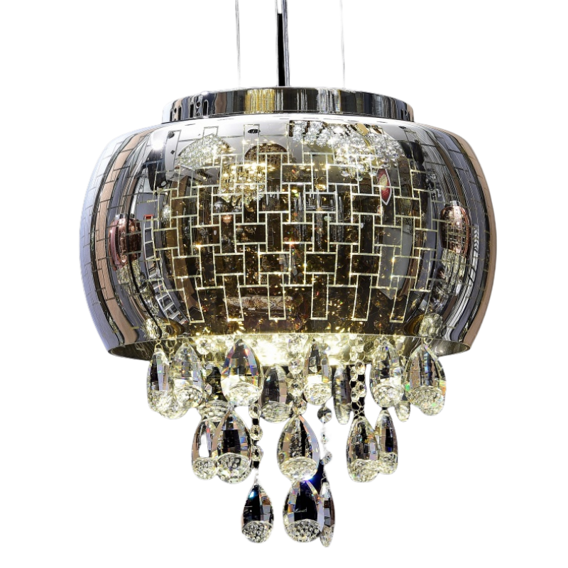 Gold Rose Glass Crystal Pendant Lamp - 图片 7