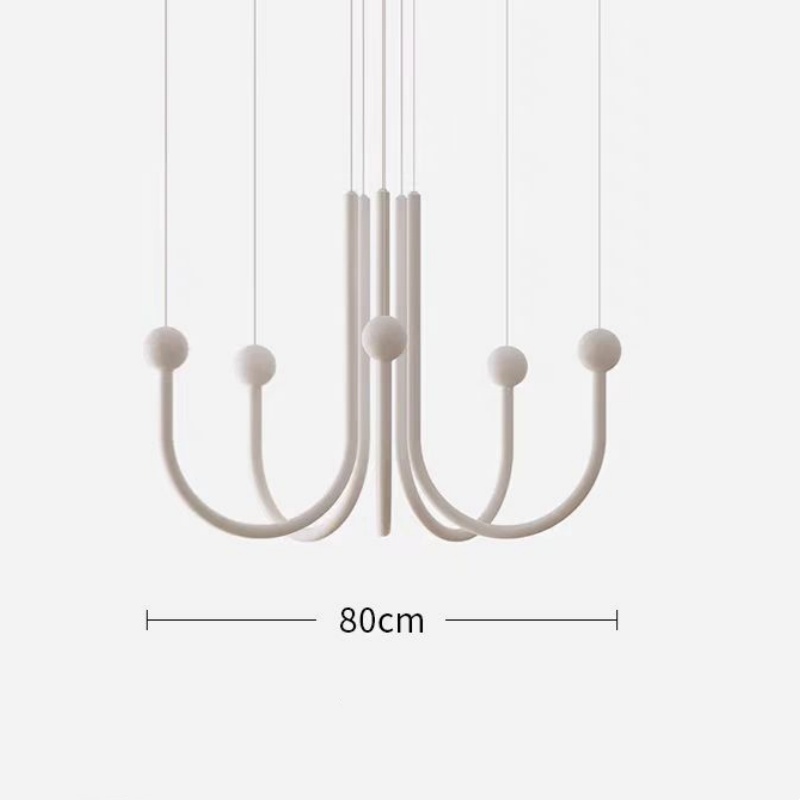 6-10 Heads Linear Milky White Pendant Lamp - 图片 8