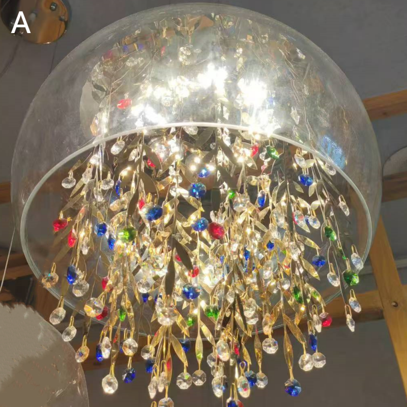 E14 Glass Crystal Pendant Lamp - 图片 7