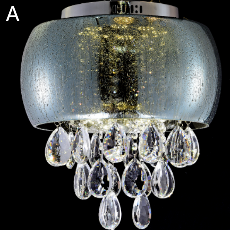 Gold Rose Glass Crystal Pendant Lamp - 图片 8