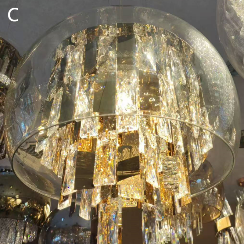 E14 Glass Crystal Pendant Lamp - 图片 9
