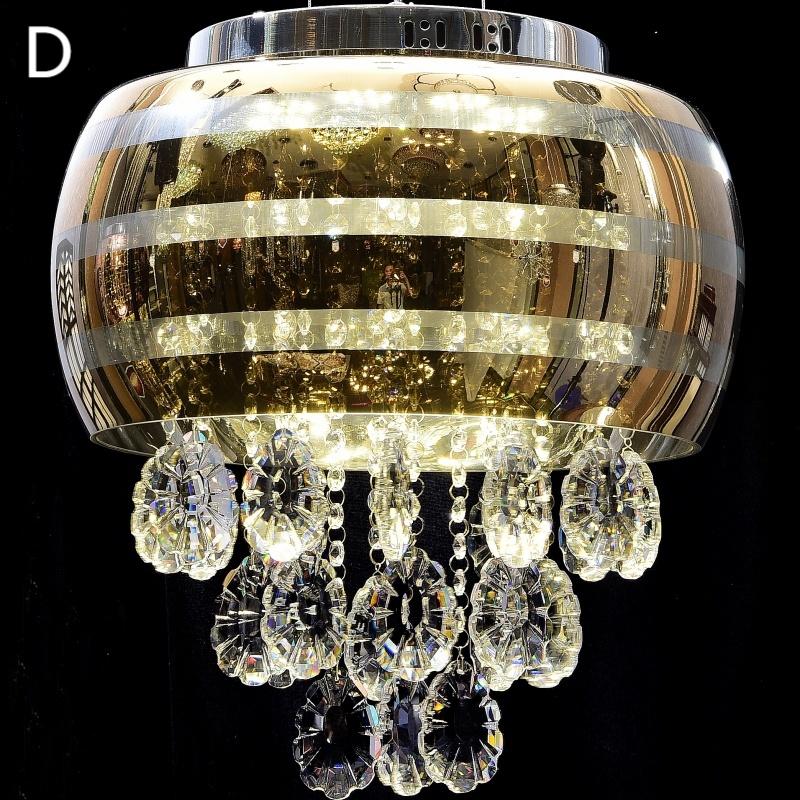 Gold Rose Glass Crystal Pendant Lamp - 图片 11