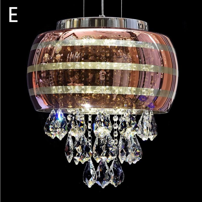 Gold Rose Glass Crystal Pendant Lamp - 图片 12