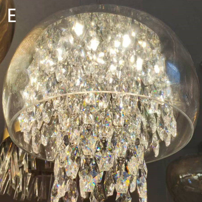 E14 Glass Crystal Pendant Lamp - 图片 11