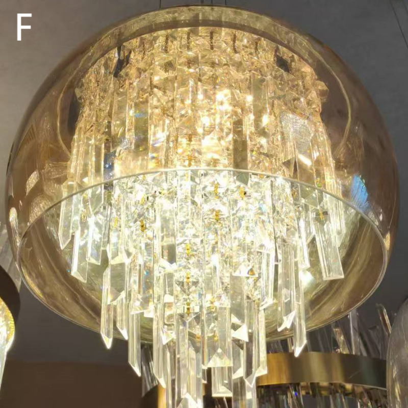 E14 Glass Crystal Pendant Lamp - 图片 12