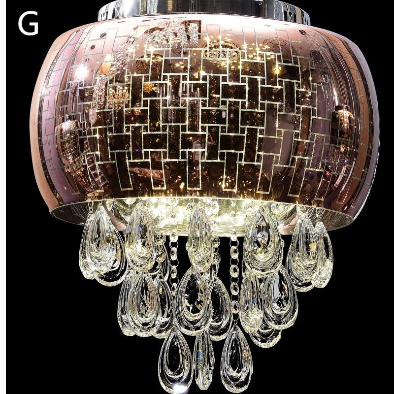 Gold Rose Glass Crystal Pendant Lamp - 图片 14
