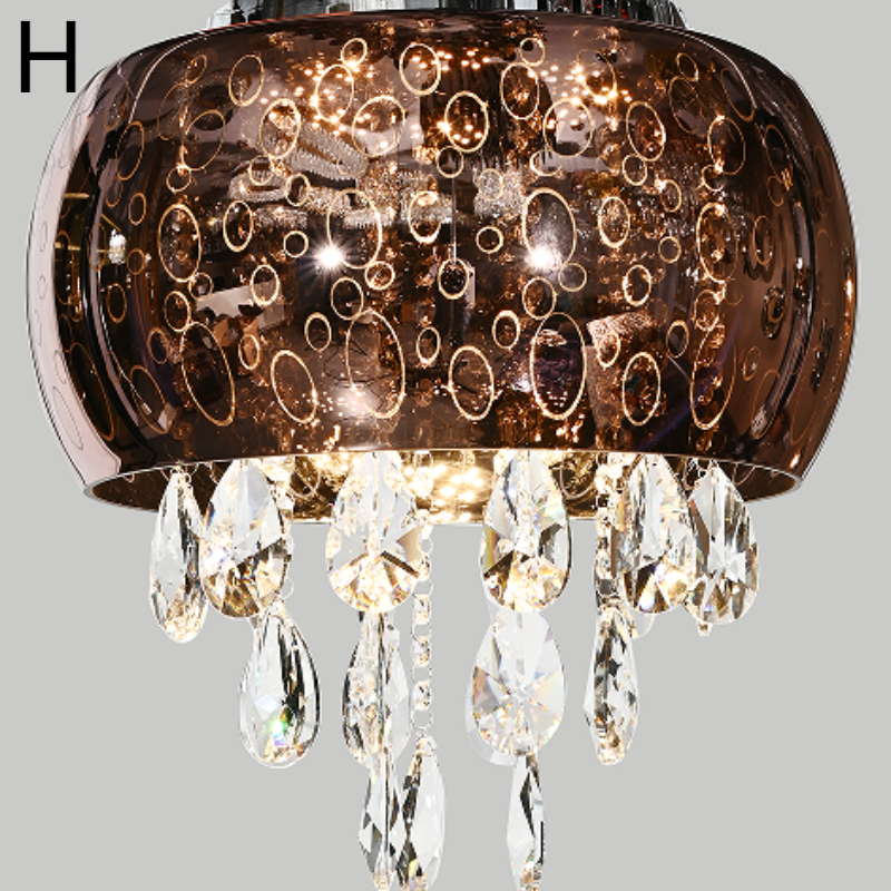 Gold Rose Glass Crystal Pendant Lamp - 图片 15