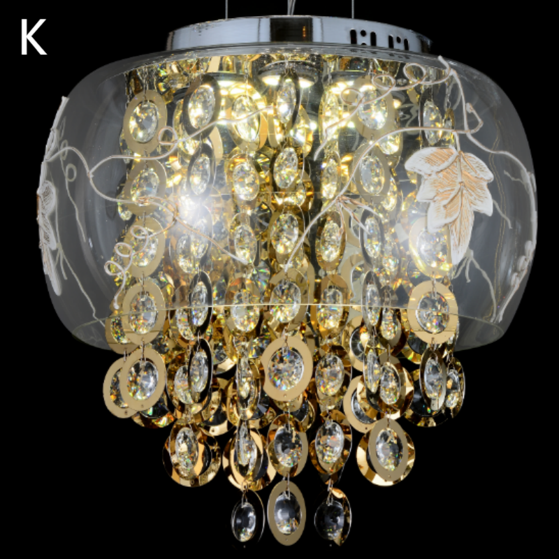 Gold Rose Glass Crystal Pendant Lamp - 图片 18