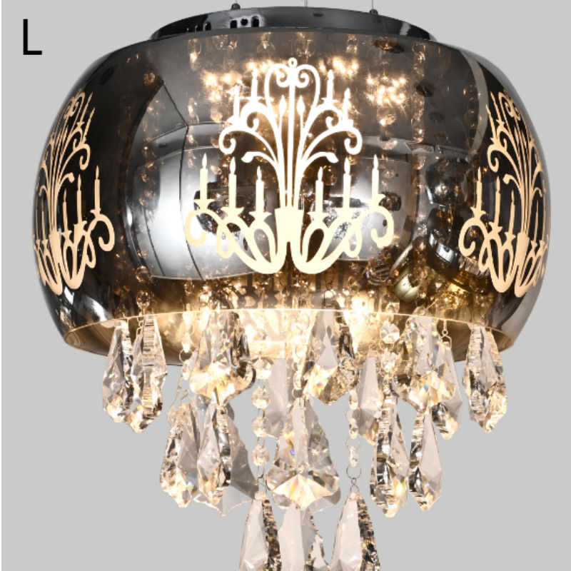 Gold Rose Glass Crystal Pendant Lamp - 图片 19