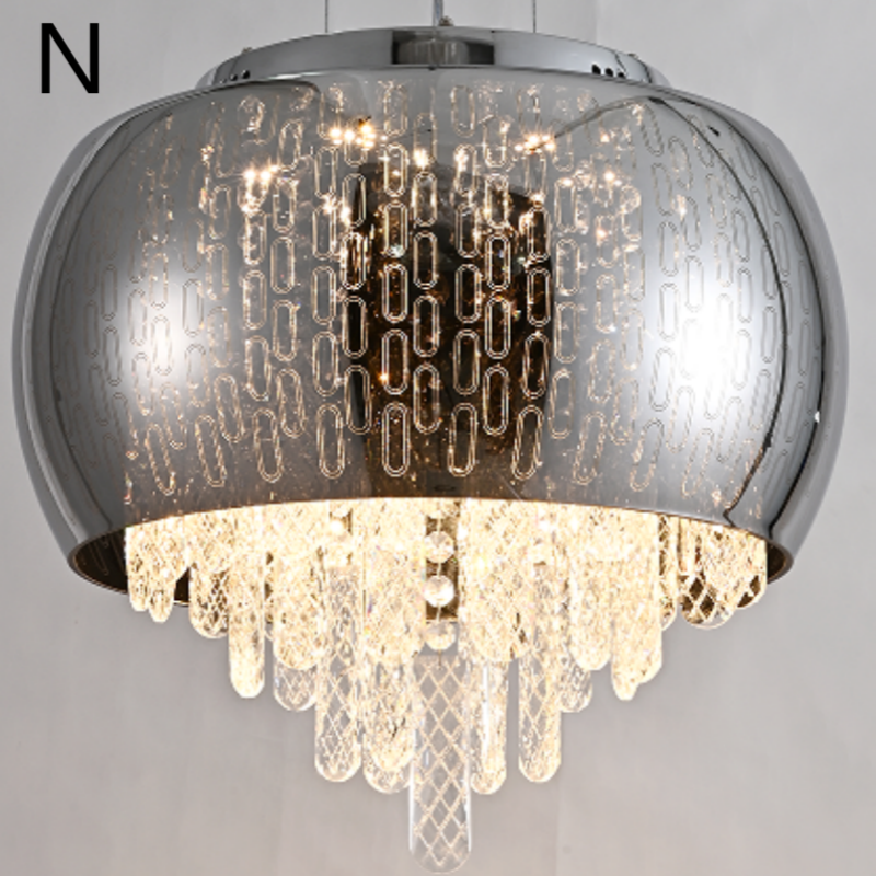 Gold Rose Glass Crystal Pendant Lamp - 图片 21