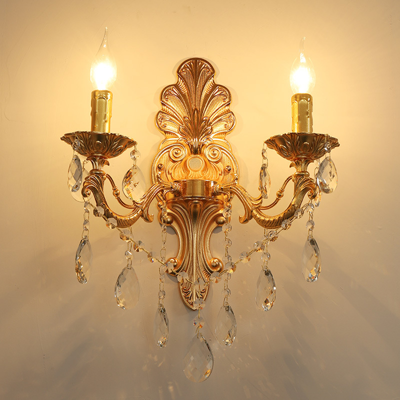E14 Gold Crystal Candle Wall Light - 图片 8